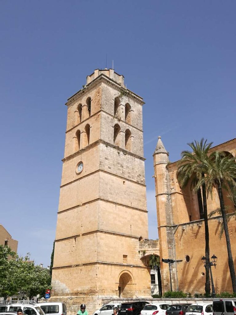 Separated bell tower of the Sant Joan Baptista parish church of Muro, Mallorca.