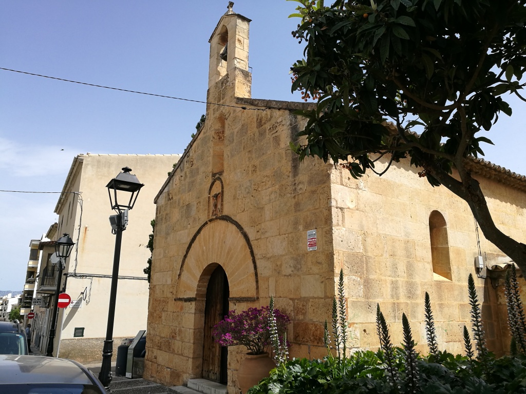 Cute chapel and old alm house of Capella de la Sang in Muro village, Mallorca.