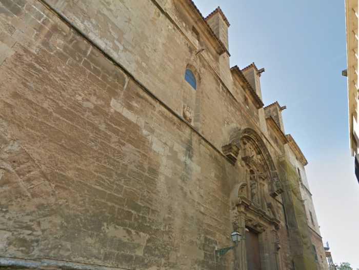 Entrance of the Esglesia de Santa Creu church in Palma, Mallorca.