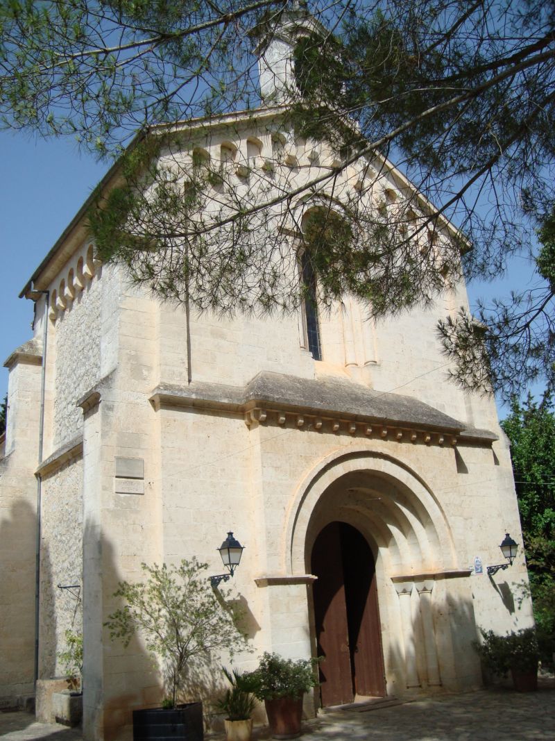 Medieval church and chapel of Crestatx near Sa Pobla town, Mallorca.
