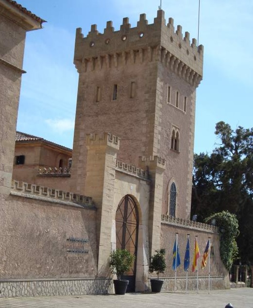 Old fortress of Son Mas, now Town Hall and public exhibition space, in Andratx town, Mallorca island.