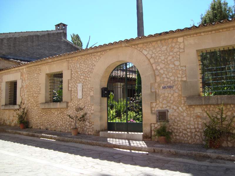 Entrance to the House Museum of famous preacher Junipero Serra in Petra village, Mallorca.