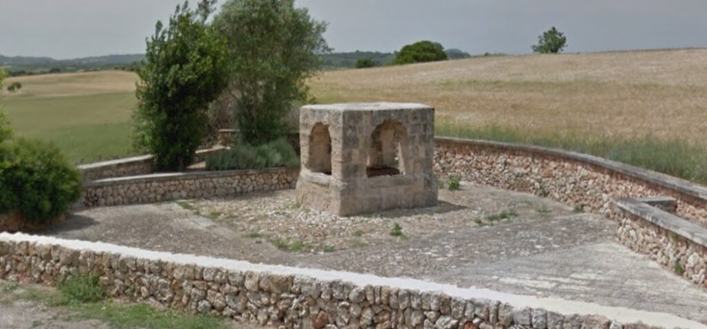 Well-preserved old medieval well of Pou Bo in Ariany, Mallorca.