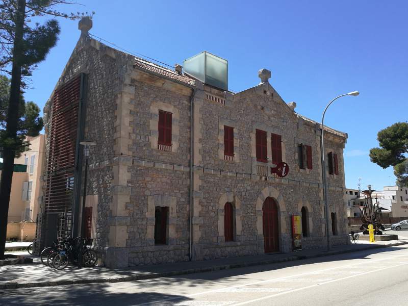 Old train station building in Arta town, Mallorca.