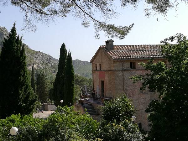 Ermita de Victoria hermitage in the mountain forest at the Alcanada peninsula in Mallorca.