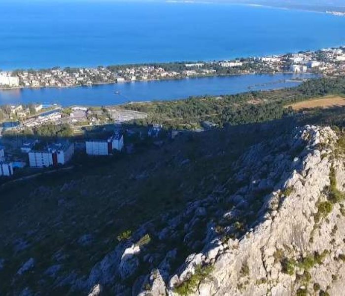 Hill of Puig de Marti overlooking the coast of Alcudia, Mallorca island.