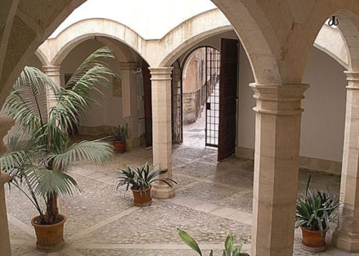 Cute pation and courtyard of the Can Bordils mansion in Palma city, Mallorca.