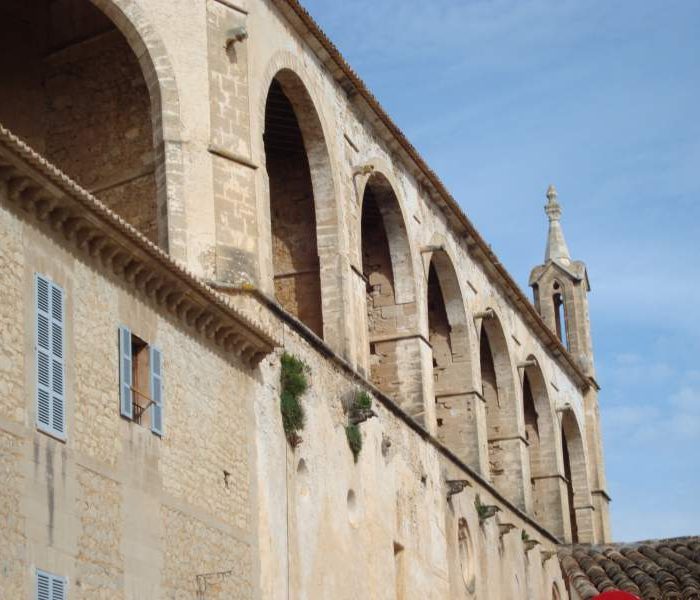Arches in the facade of the church of the Transfiguration of th eLord, in Arta town, Mallorca.