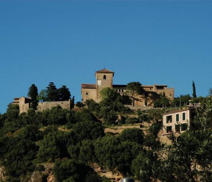 Hilltop parish church of Sant Joan Baptista in Deia village, Mallorca.