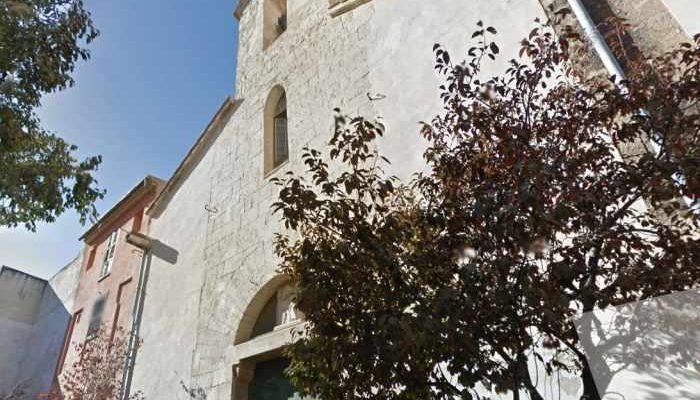 Main facade of the Santa Fe church in Palma.