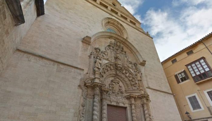 Baroque entrance of the Monti-Sion church in Palma city, mallorca.