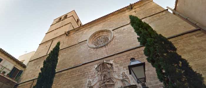 Front view of the Sant Jaume church in Palma city, Mallorca.
