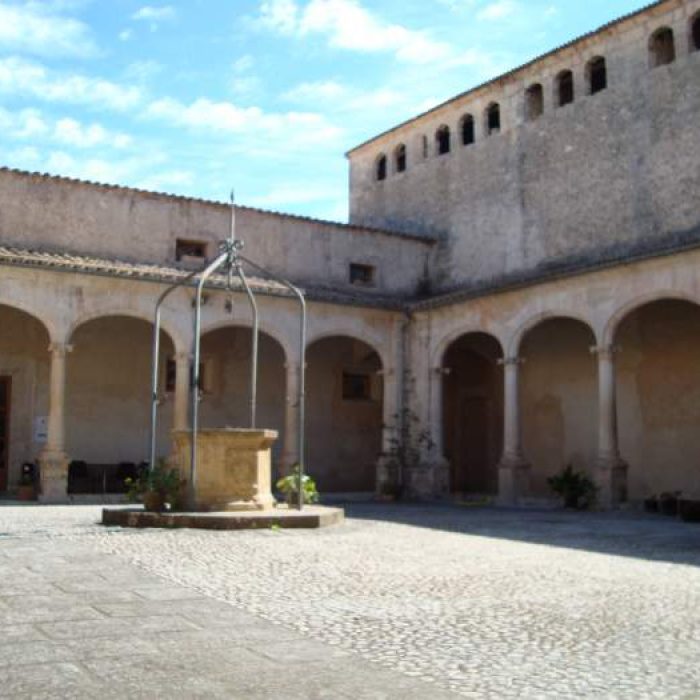 Courtyard of the old minims convent and current Town Hall office of Sineu, Mallorca.