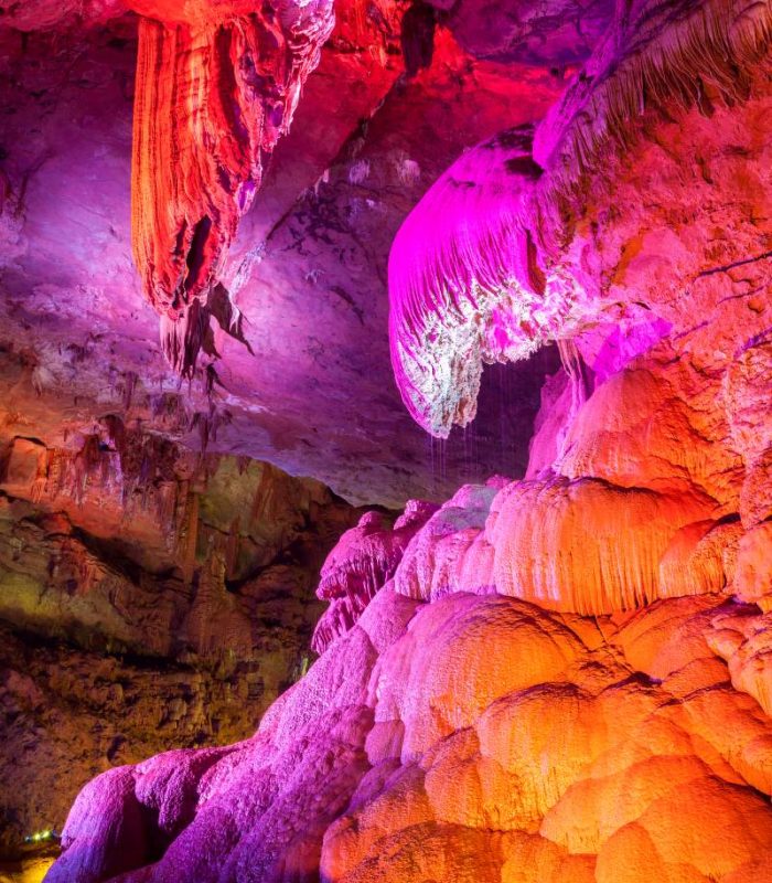 Caves and tourist attraction of Cuevas de Arta in Canyamel, Mallorca.