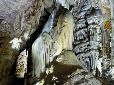 Underground stalactite caves and attraction of Cuevas de Campanet, Mallorca island, Spain.