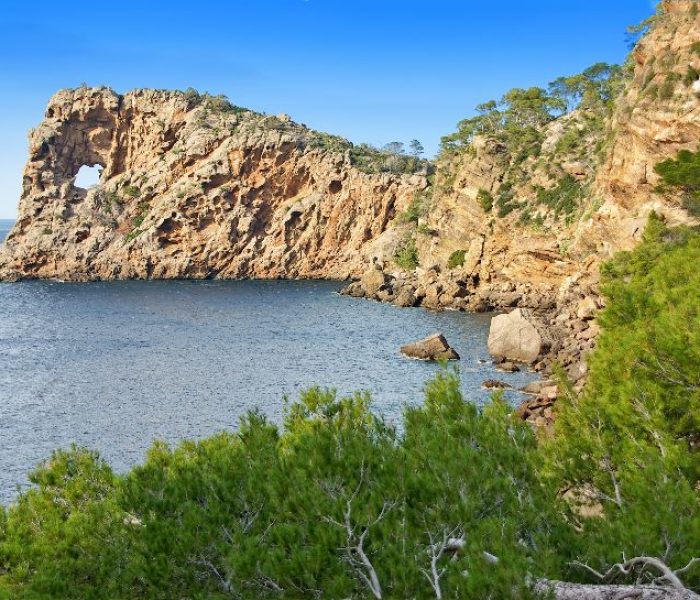 Na Foradada rocky headland by the coast off of Deia, Mallorca, Spain.