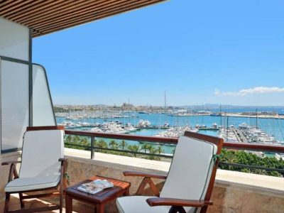Sea views from a suite at luxury hotel Gran Melia Victoria in Palma, Mallorca.