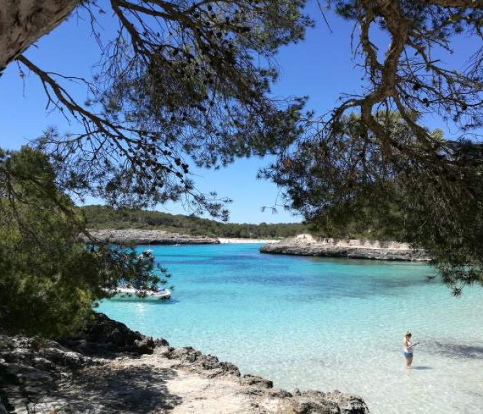Beautiful nature park of Mandrago Parc in southern Mallorca, with one of the best beaches on the island.
