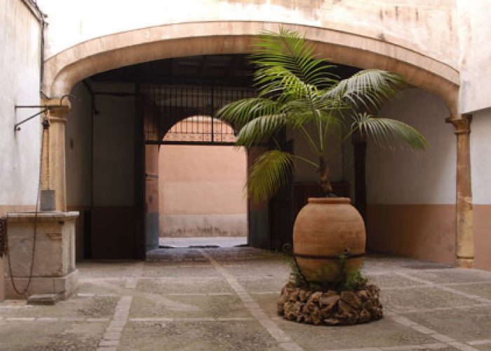 Courtyard of Cal Comte de montenegro in Palma city center, Mallorca.