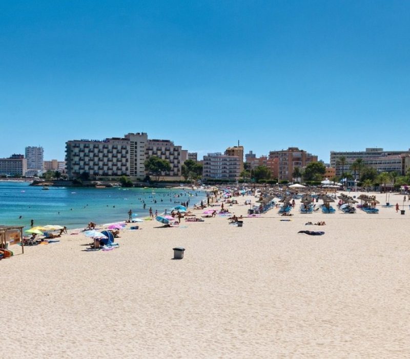Palmanova beach during summer in Mallorca, Spain.