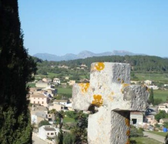 Medieval hilltop sanctuary of Santuari de Consolació in Sant Joan, Mallorca.