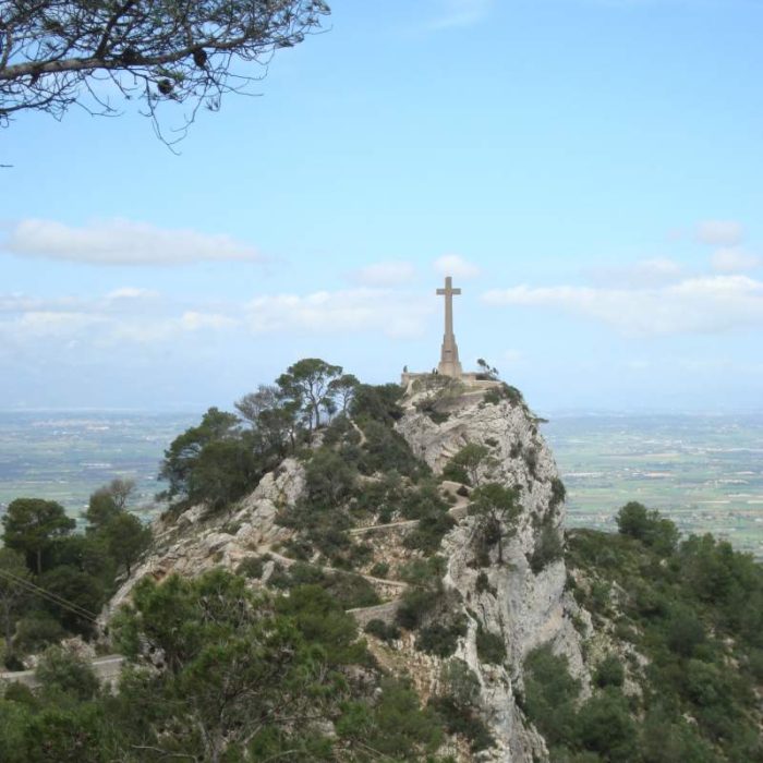 Mountaintop monastery of Santuari de Sant Salvador near Felanitx, Mallorca, Spain.