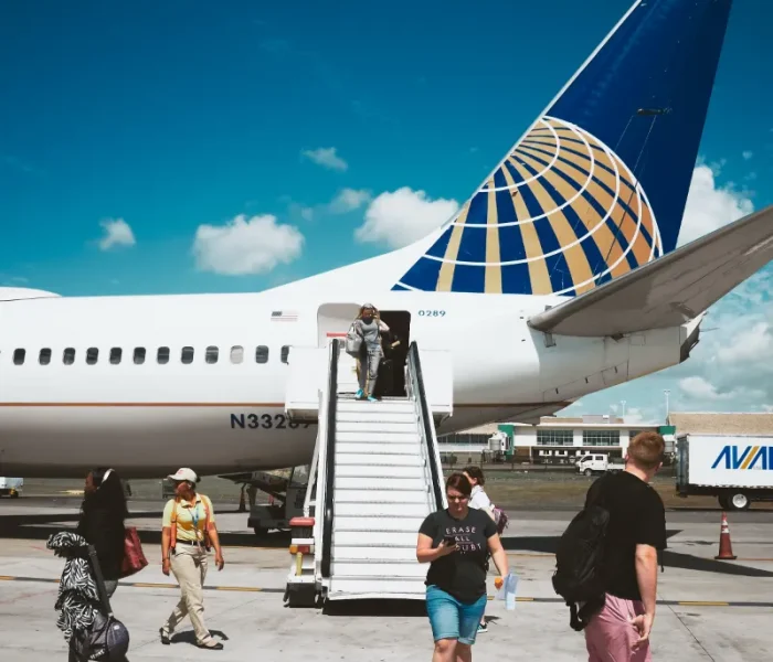 Tale of a United Airlines airplane parked in Palma de Mallorca airport.